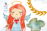Baby Girl, Watercolor Angels png 030, an Illustration by Drawberx (Thumbnail 3 of 9)