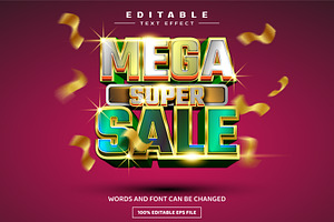 Mega Sale Shine Editable Text Effect