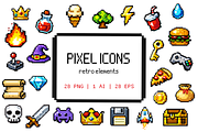 Pixel Game Icons Set 8bit, an Object Illustration by Bielousova Art (Thumbnail 1 of 3)