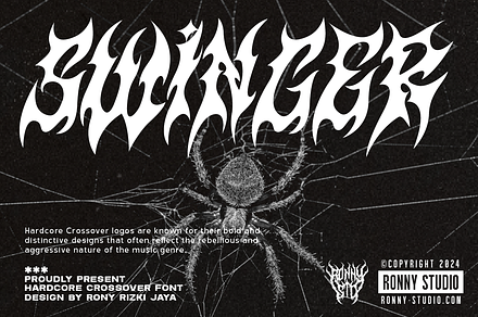 Swinger Hardcore Crossover Font Logo, a Blackletter Font by Ronny Studio