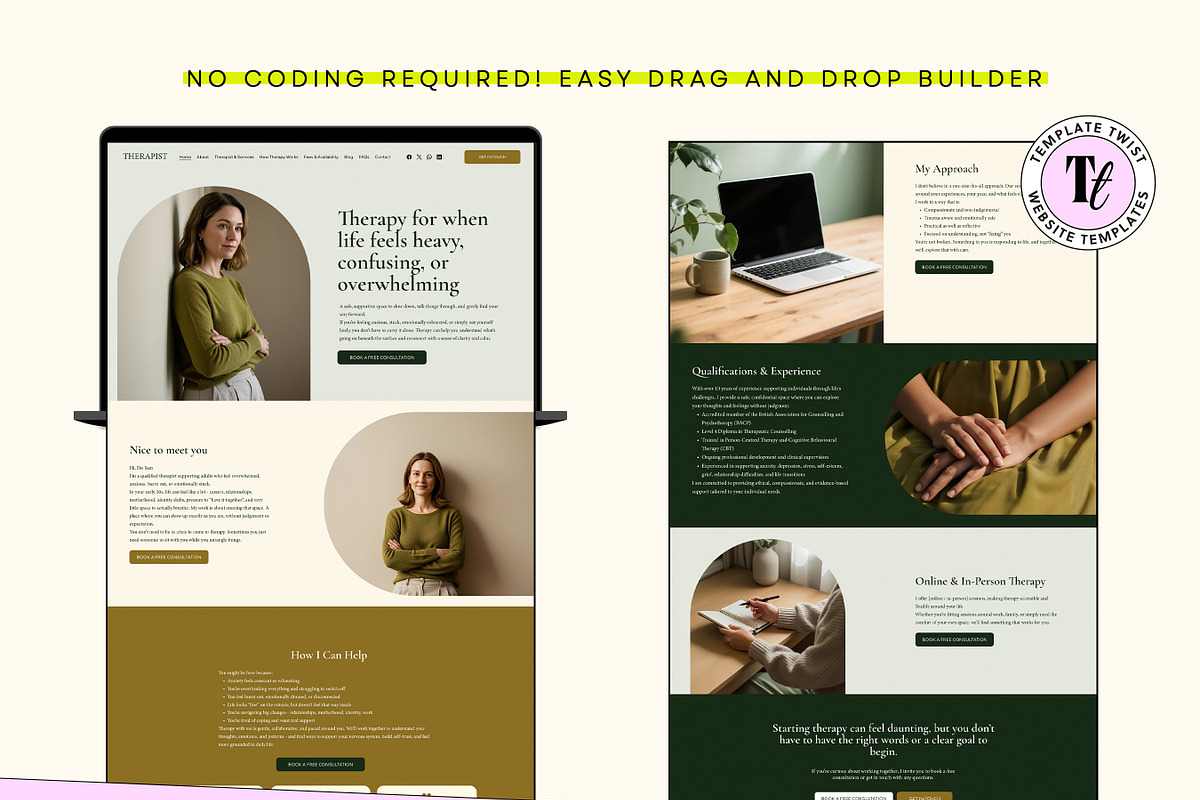 Therapist Wix Studio Website, a Wix Template by Template Twist Shop (Photo 6 of 9)