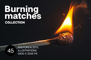 Burning matches. 45 images, an Object Illustration by Handmadefont (Thumbnail 1 of 11)