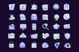 3D Approved Check Icon Pack