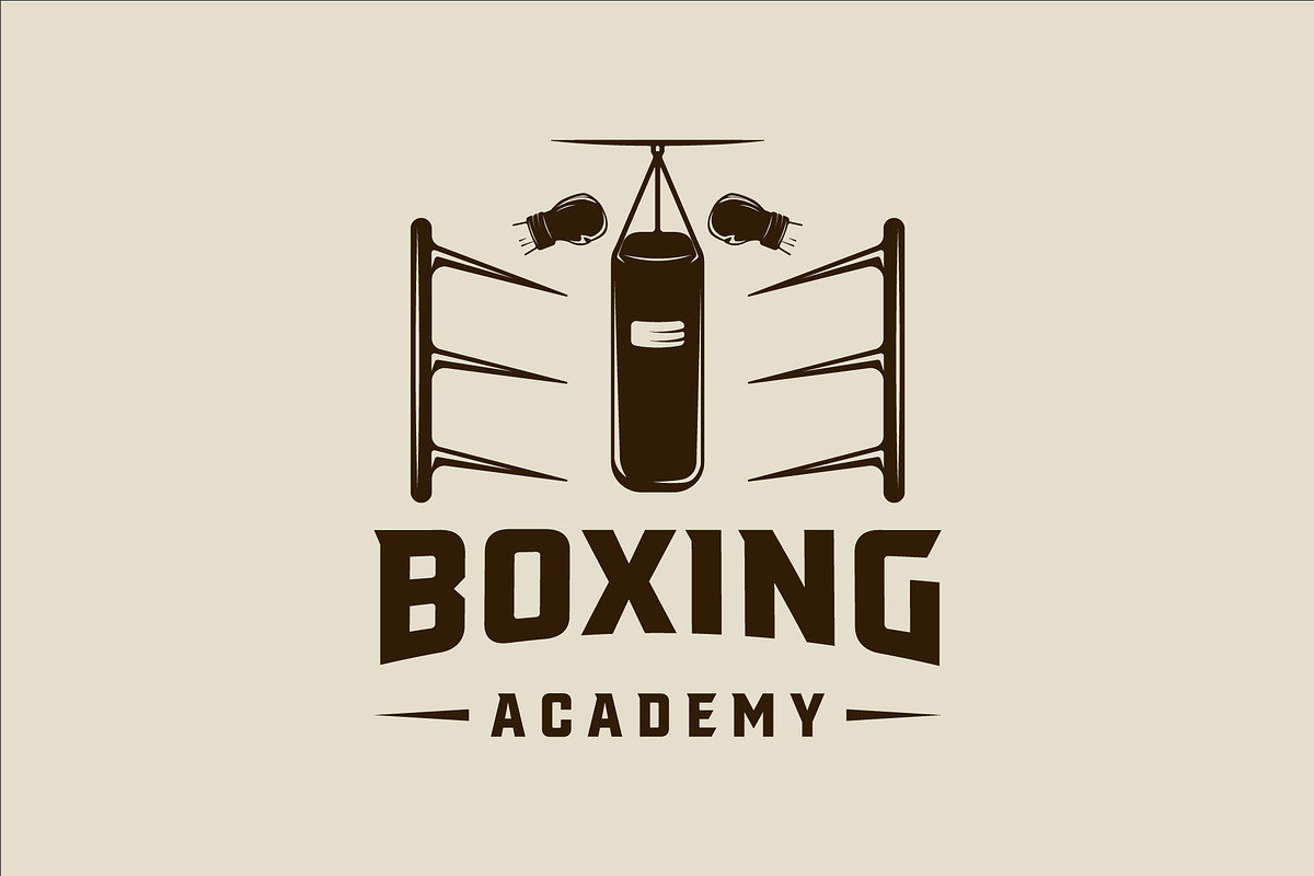 boxing ring and punch bag logo, a Branding & Logo Template by zyxroun shop