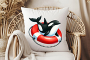 Watercolor Orca Clipart, an Illustration by Pixels.Craft (Thumbnail 5 of 7)