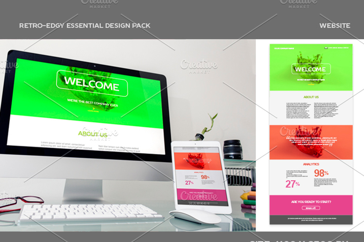 RETRO-EDGY ESSENTIAL DESIGN PACK, a Templates & Theme by SUBCUTANEO STORE (Photo 5 of 5)
