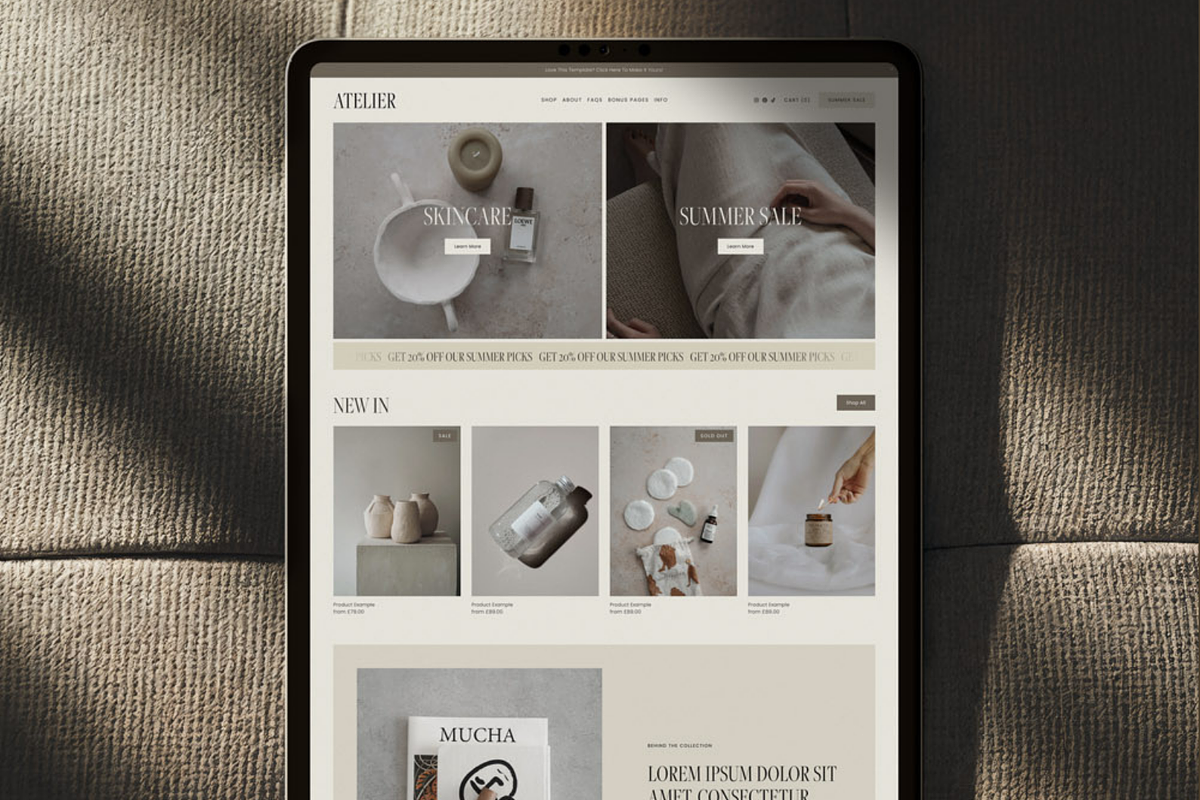 Squarespace Website Template Atelier, a Squarespace Template by Candor Templates (Photo 14 of 14)