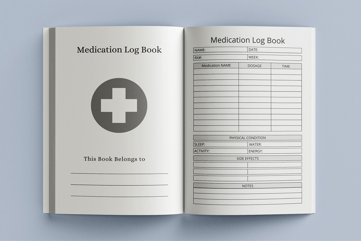 Medication Log Book, a Templates & Theme by Book2bees (Photo 4 of 4)