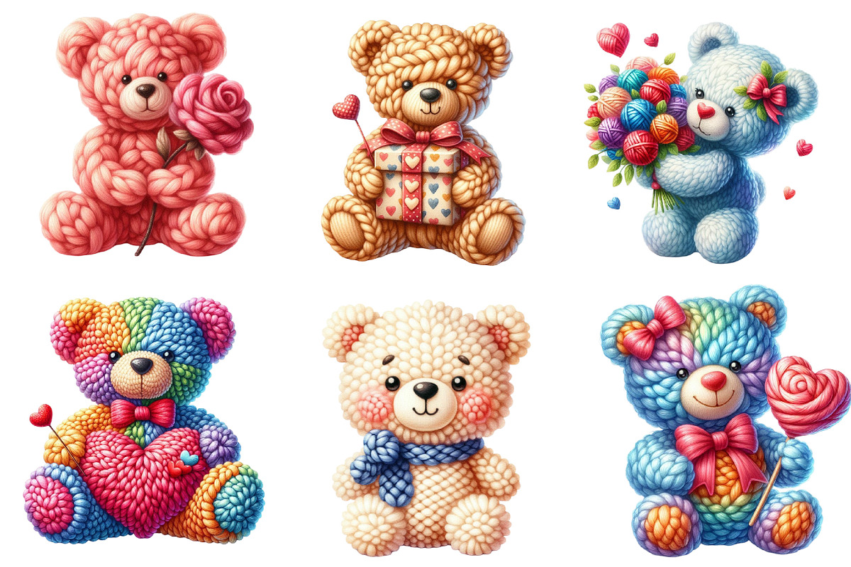 Faux Yarn Valentines Teddy Bear, an Illustration by Dream Creation (Photo 3 of 5)