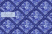 Blue Floral Portugal Mosaic Pattern, a Pattern Graphic by SirenaArt (Thumbnail 6 of 14)