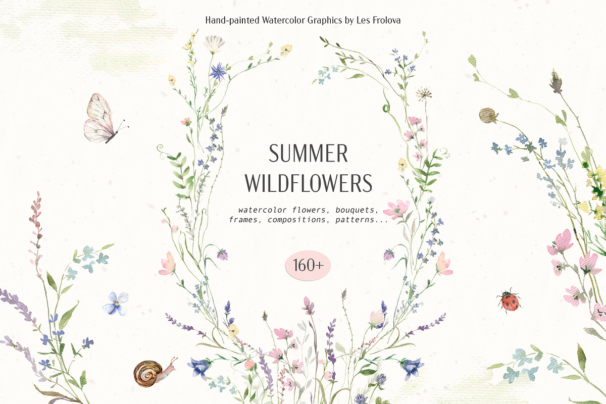 Summer Watercolor Wildflowers, a Decorative Illustration by Les Frolova (Photo 1 of 11)
