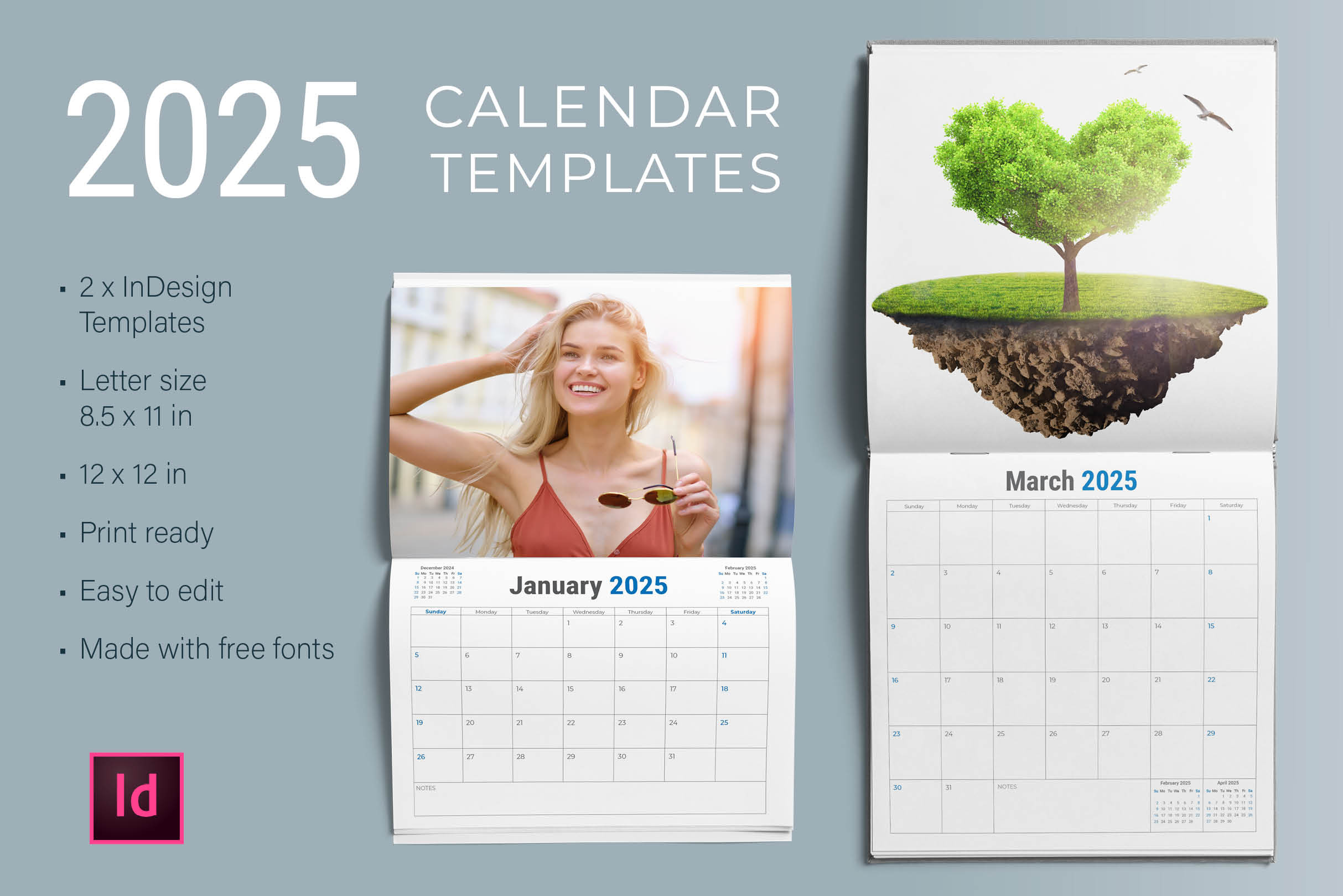 2025 Calendar InDesign Templates, a Brochure Template by Rstudio