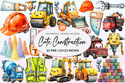 Cute Construction Watercolor Clipart, a Graphic by CitraGraphics (Thumbnail 1 of 4)