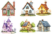 Watercolor House Clipart, an Illustration by Watercolor design (Thumbnail 3 of 4)