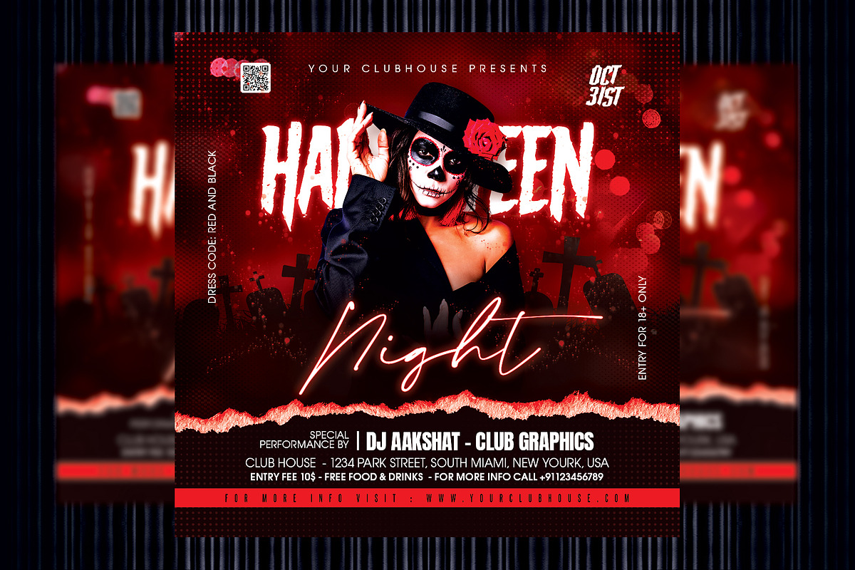 Halloween Flyer Template, a Templates & Theme by MithilaCreation (Photo 1 of 6)