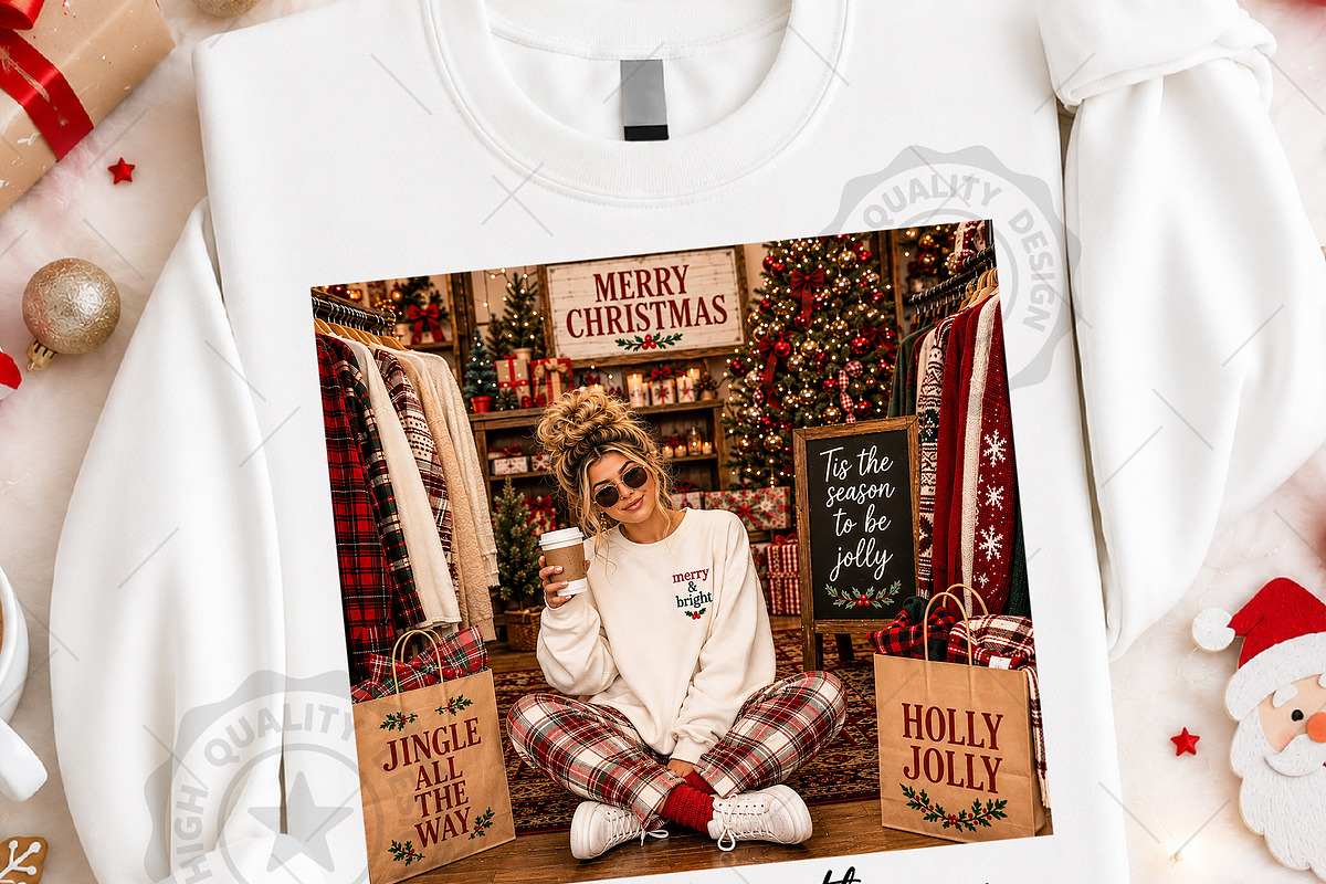 Funny Christmas Girl Holiday Bundle, a Seasonal Illustration by OK Design (Photo 3 of 5)