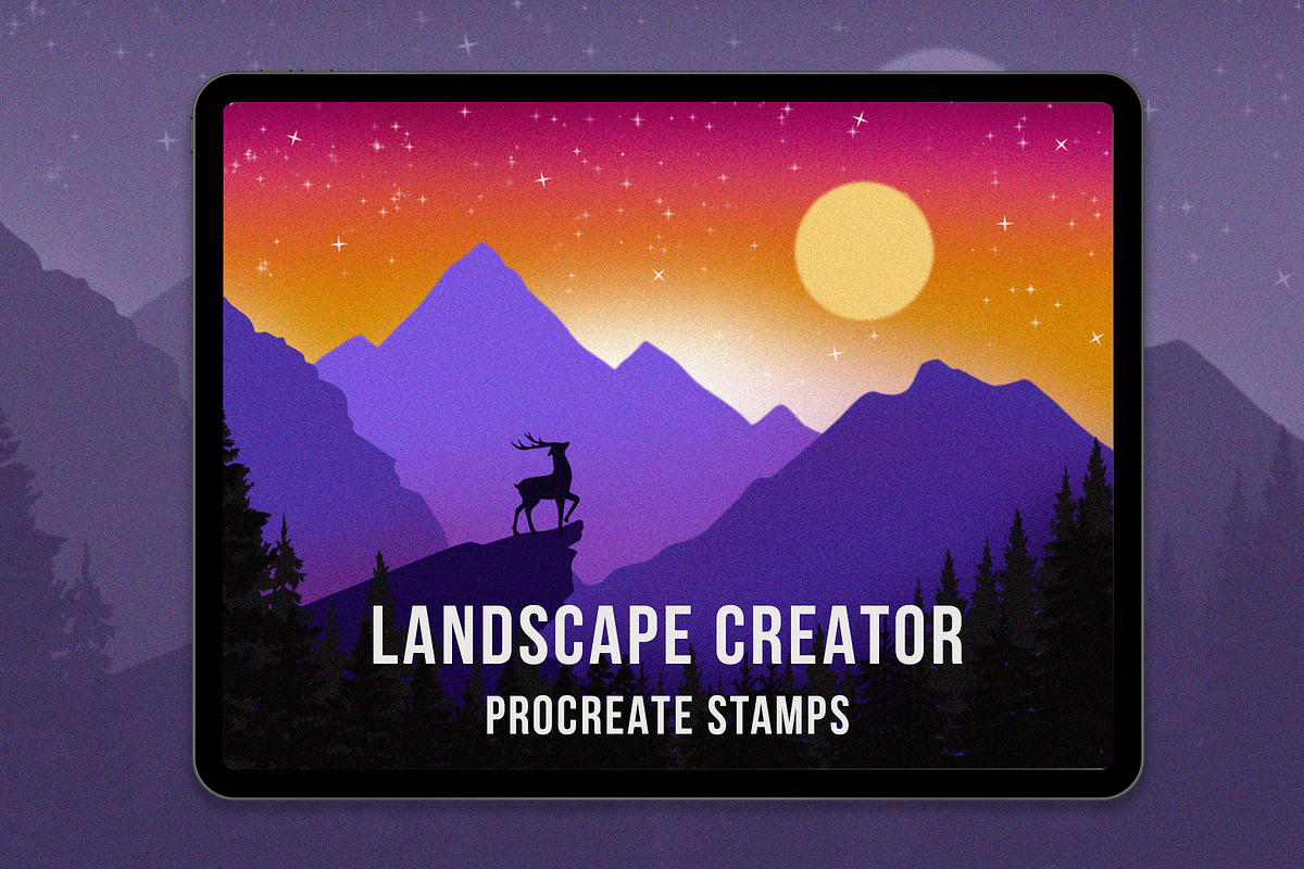 Procreate Landscape Creator set, a Brush Add-On by Julia Right Studio (Photo 1 of 9)