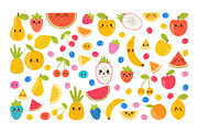 Collection of cute kawaii fruits., a Graphic by Helen Sko (Thumbnail 4 of 7)