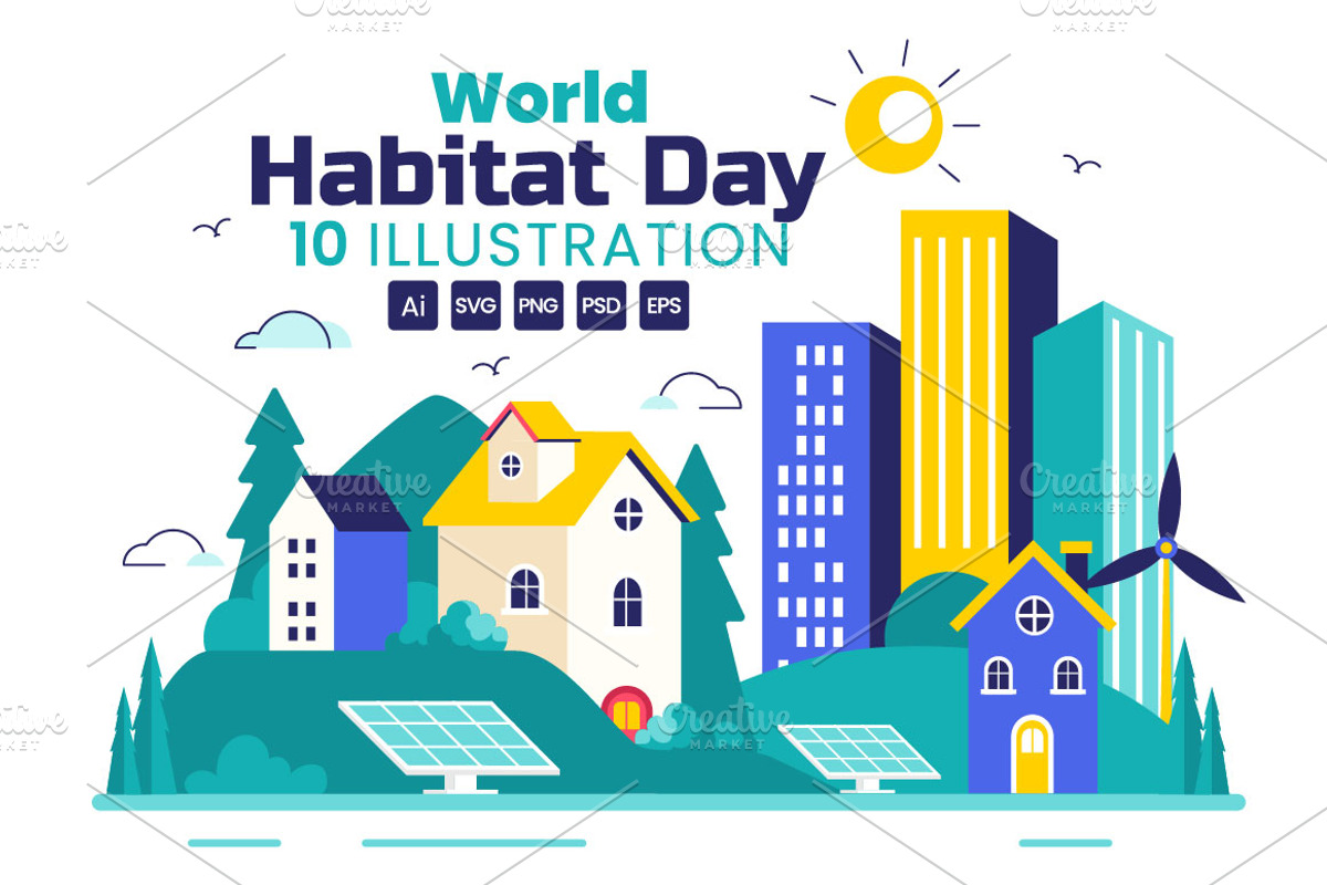 10 World Habitat Day Illustration, a Decorative Illustration by denayunebgt (Photo 1 of 4)