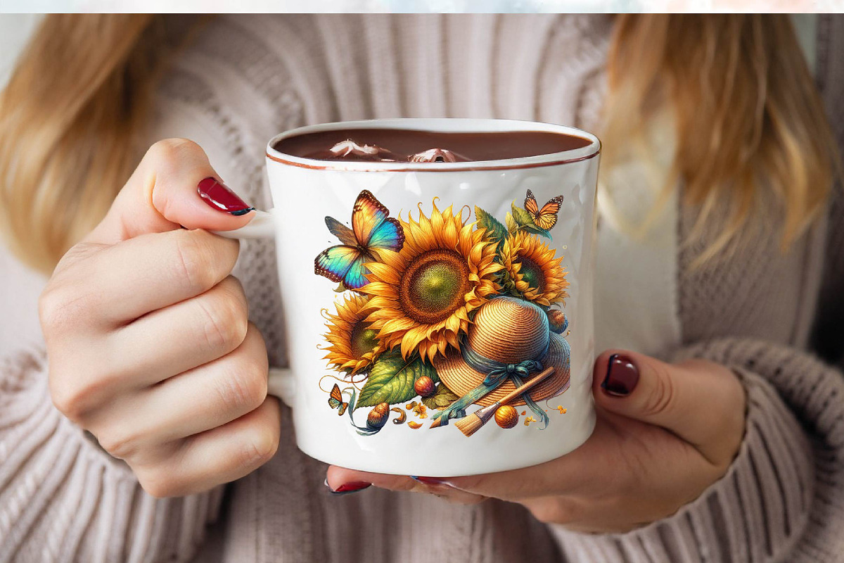 Watercolor Summer Sunflower Clipart, an Illustration by SVGArt (Photo 8 of 8)