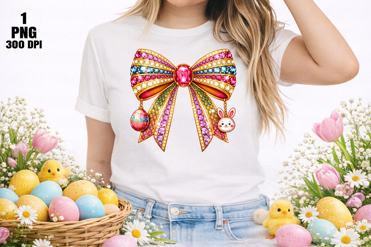 Rhinestone Easter Coquette Bow Png, an Illustration by Daily.Designs (Photo 3 of 5)