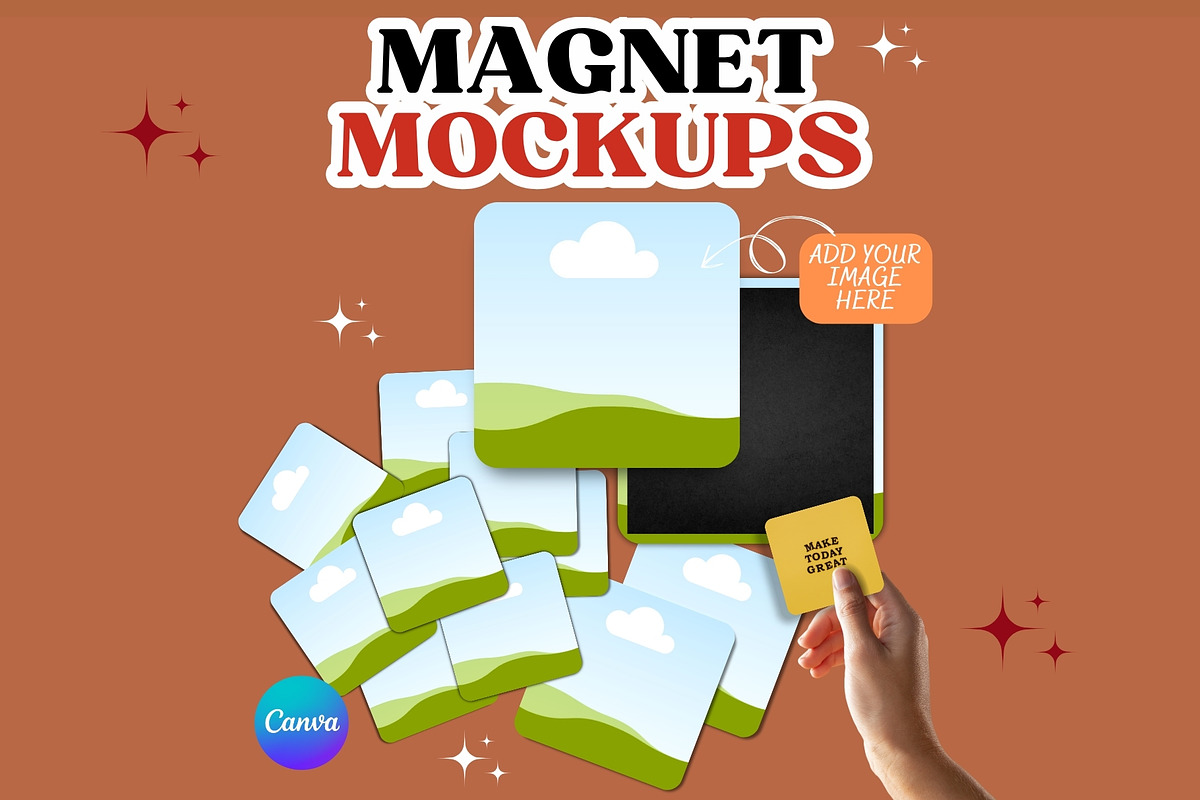 Canva Magnet Mockup Template Fridge, a Household Mockup by GraphiCarola (Photo 1 of 7)