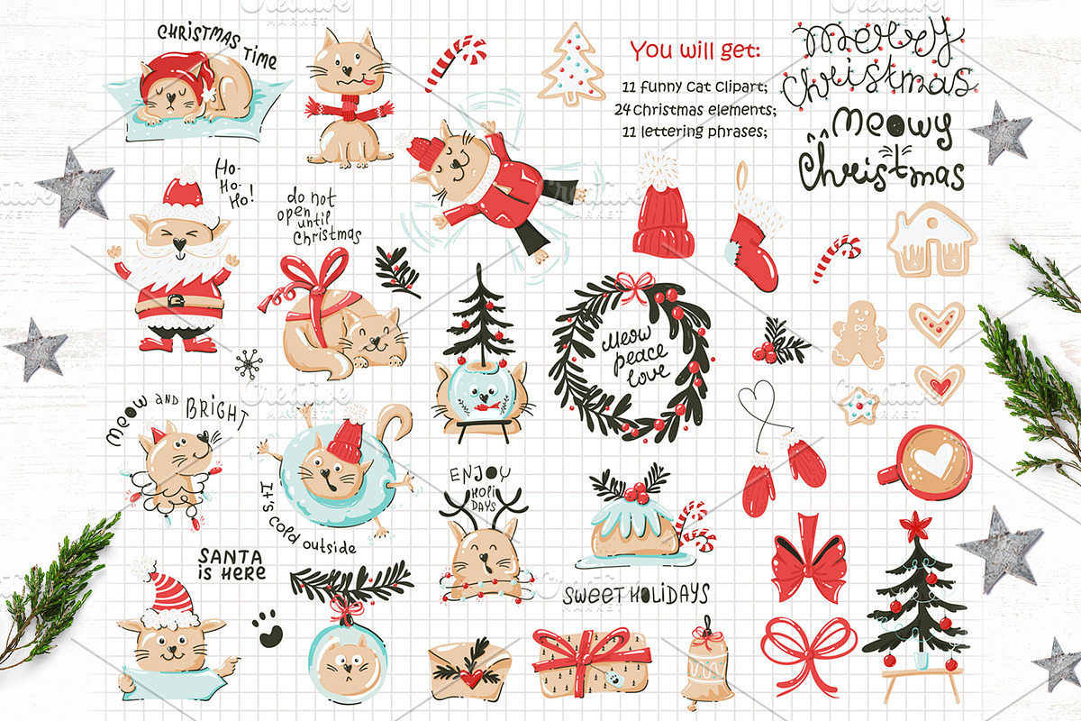 Christmas cats Collection, a Graphic by Nafanya (Photo 3 of 11)
