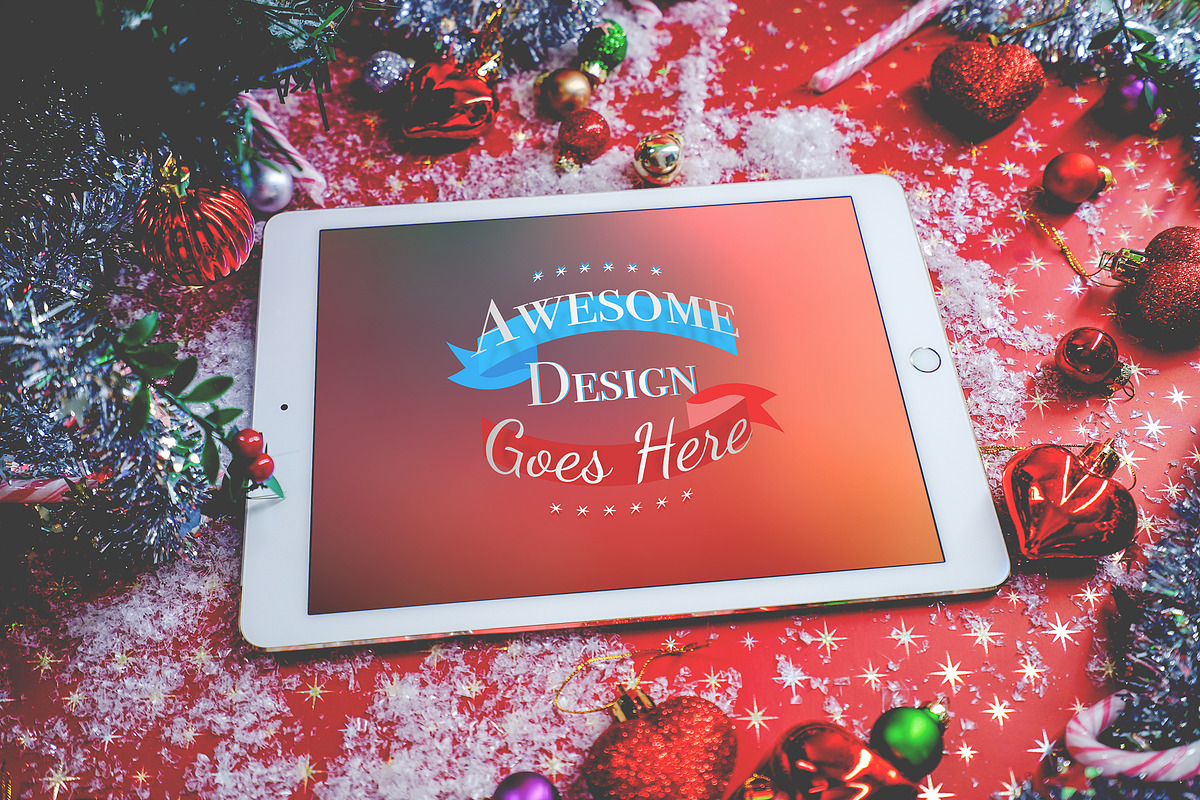 Christmas & New Year Mock-Up #10, an iPhone Mockup by EmilGuseinov (Photo 1 of 2)