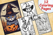 Scary Halloween Coloring Pages, an Illustration by Catchy Ideaz (Thumbnail 1 of 3)