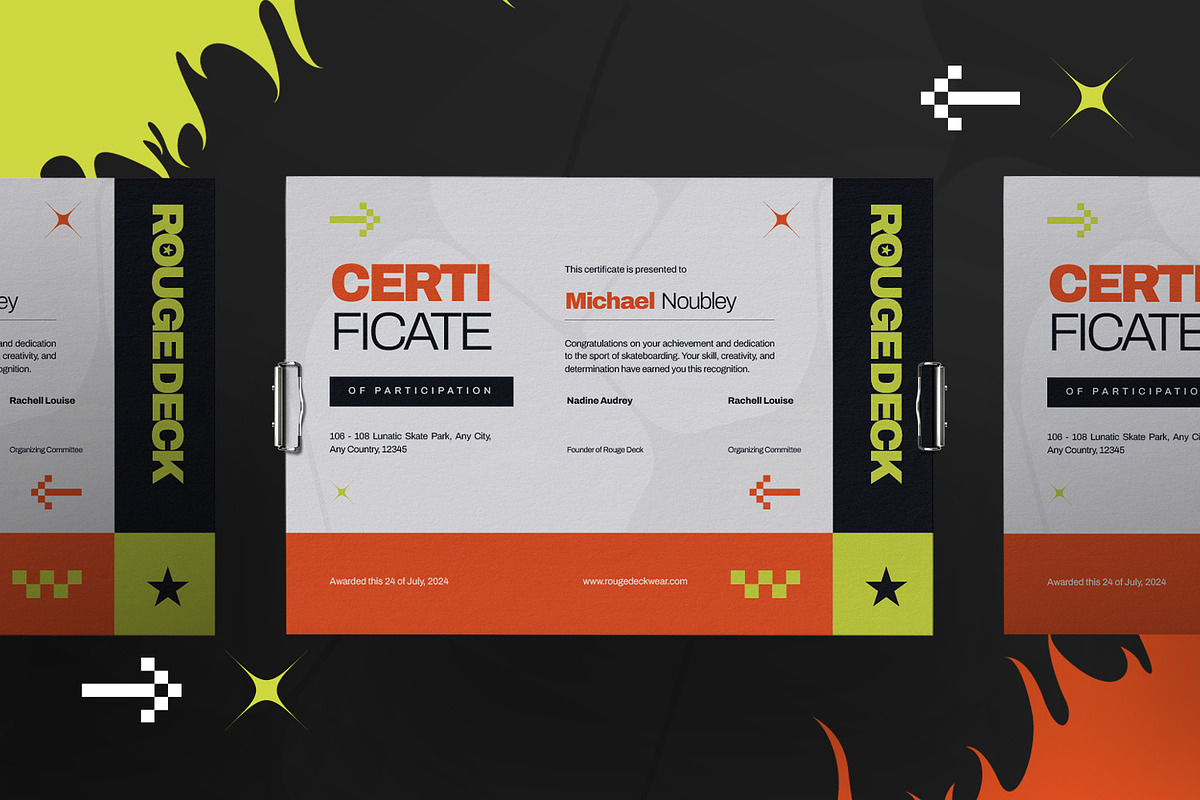 Rouge Deck - Certificate Template, a Print Template by StreaksideStd (Photo 3 of 3)