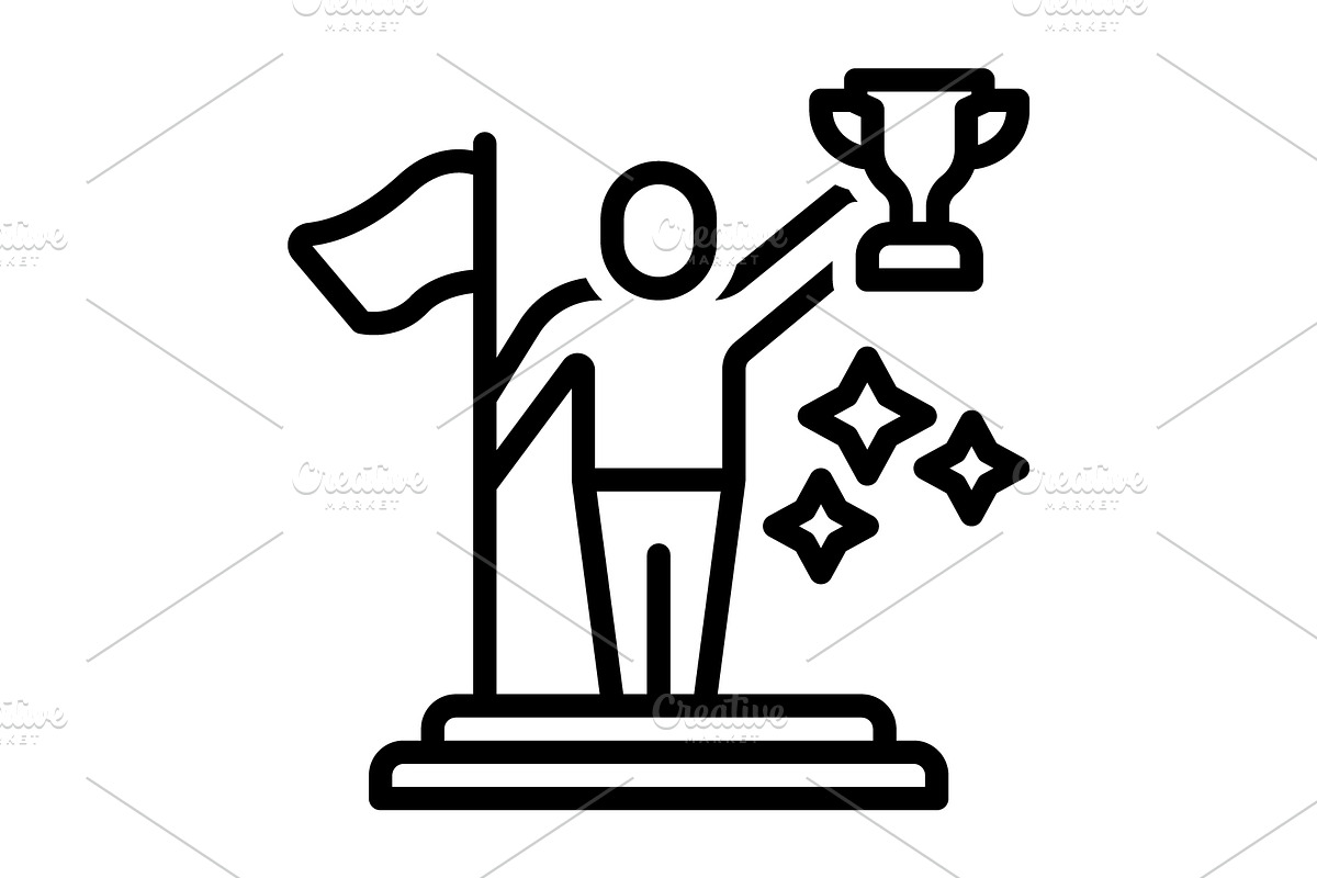 Achieve instate black icon, an Outline Icon by Creative priyanka