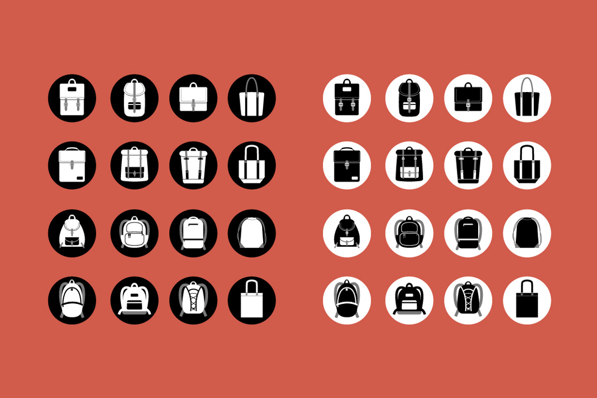 Backpacks and Bags - 16 Vectors, an Education Illustration by Little Pixel Shop (Photo 4 of 4)