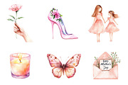 Blush Pink Mother's Day Clipart, an Illustration by CreationArt (Thumbnail 2 of 5)