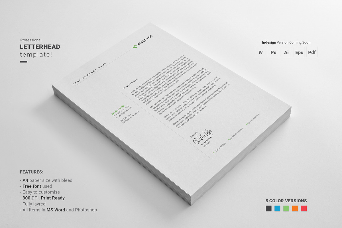 Letterhead, a Stationery Template by Diverter (Photo 3 of 5)