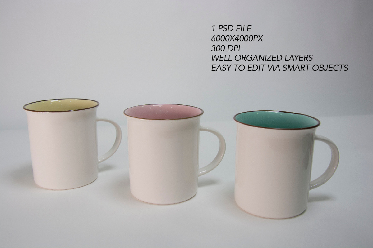 Mugs Mockups. 3 PSD files, a Cups & Container Mockup by Almazova Dolzhenko (Photo 4 of 6)