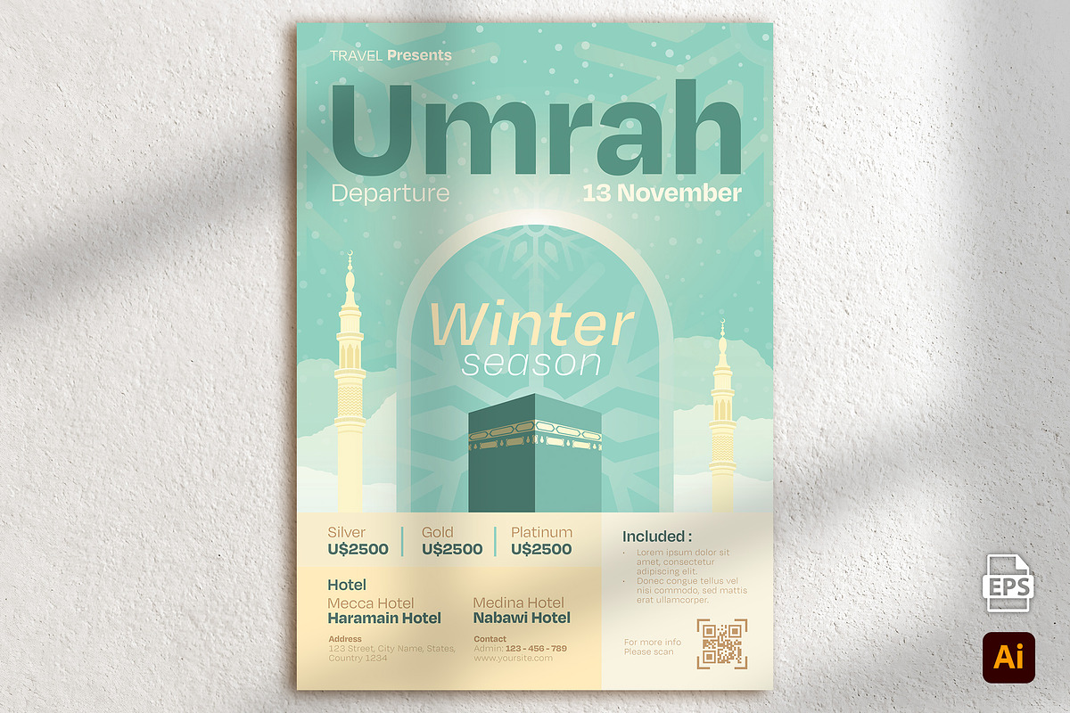 Umrah Winter Flyer, a Flyer Template by Aarley Kaiven (Photo 2 of 2)