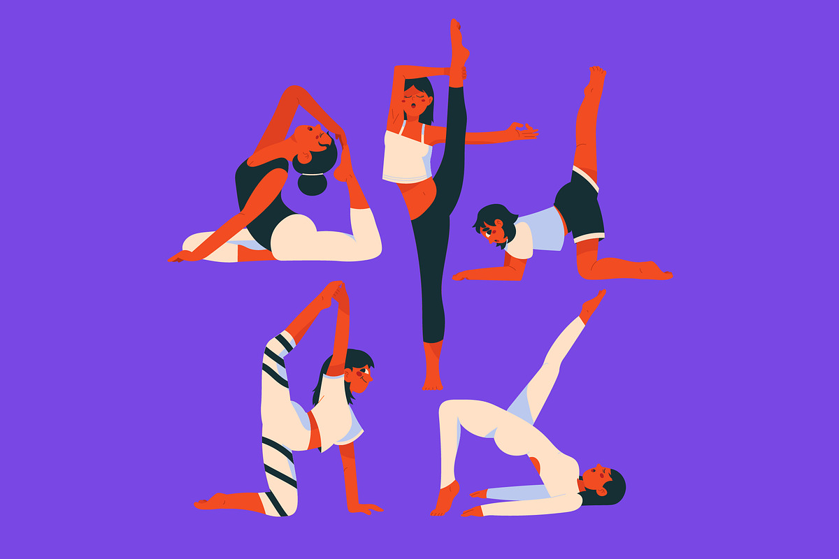 Pilates Figure Asset Illustration, a Sport Illustration by graphicook