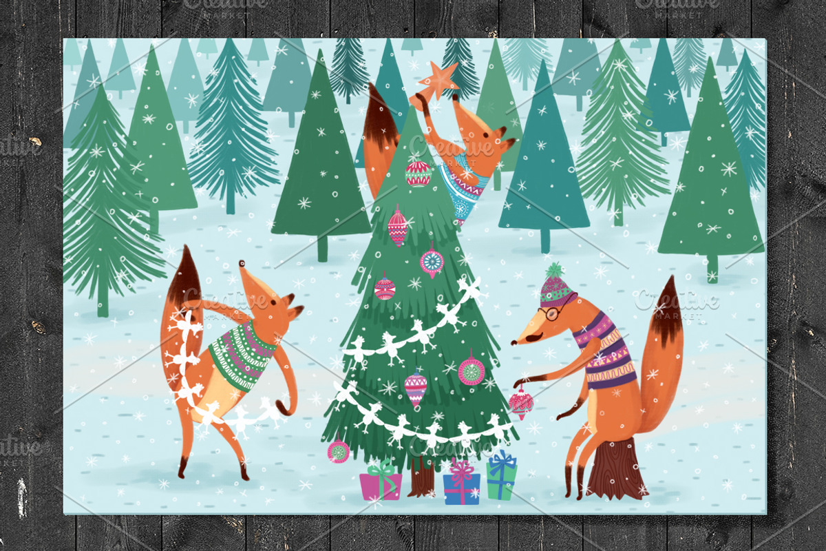 Christmas Illustration Creator/Foxes, an Animal Illustration by Stella's Graphic Supply (Photo 6 of 7)