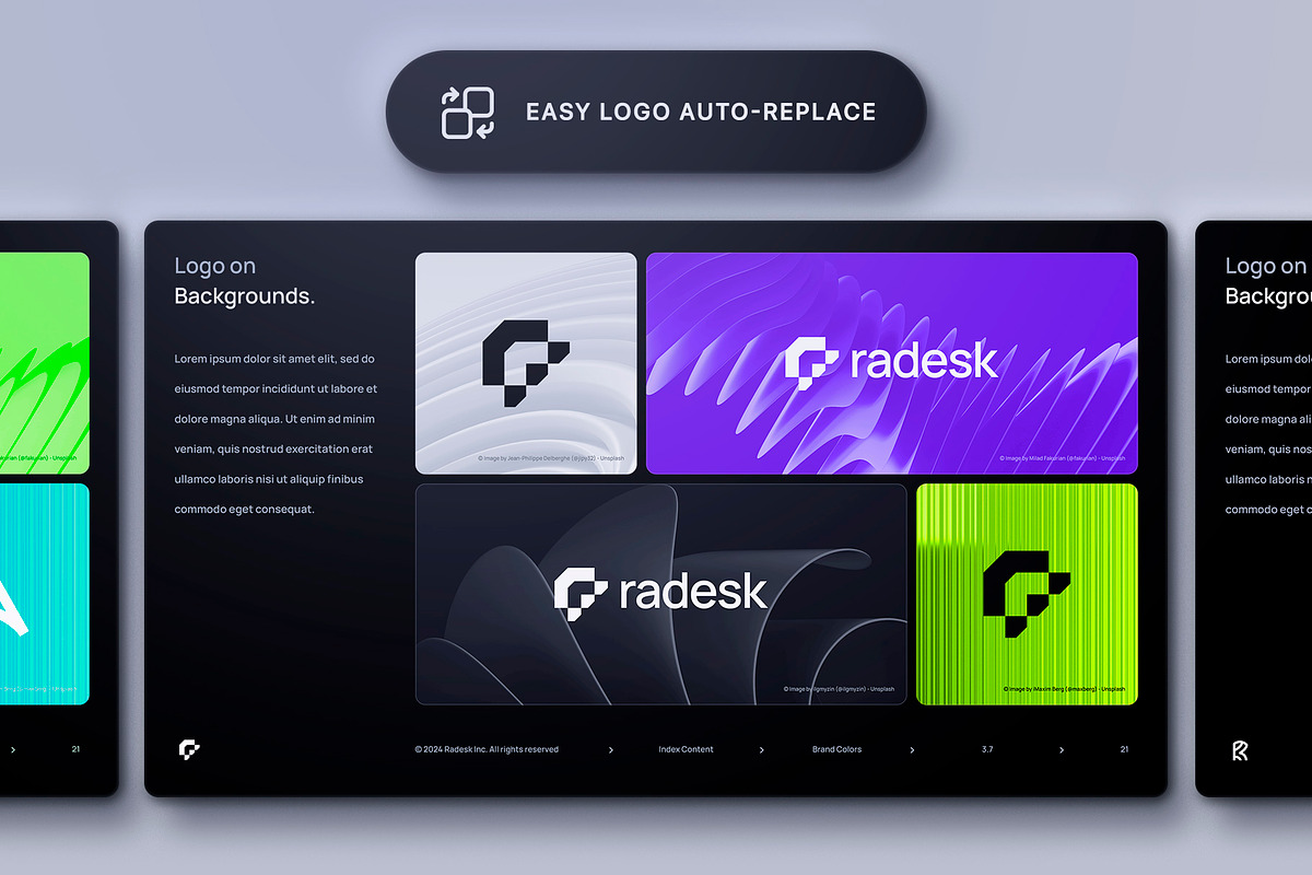 Brand Guidelines Template - Radesk, a Presentation Template by Asylab (Photo 3 of 11)