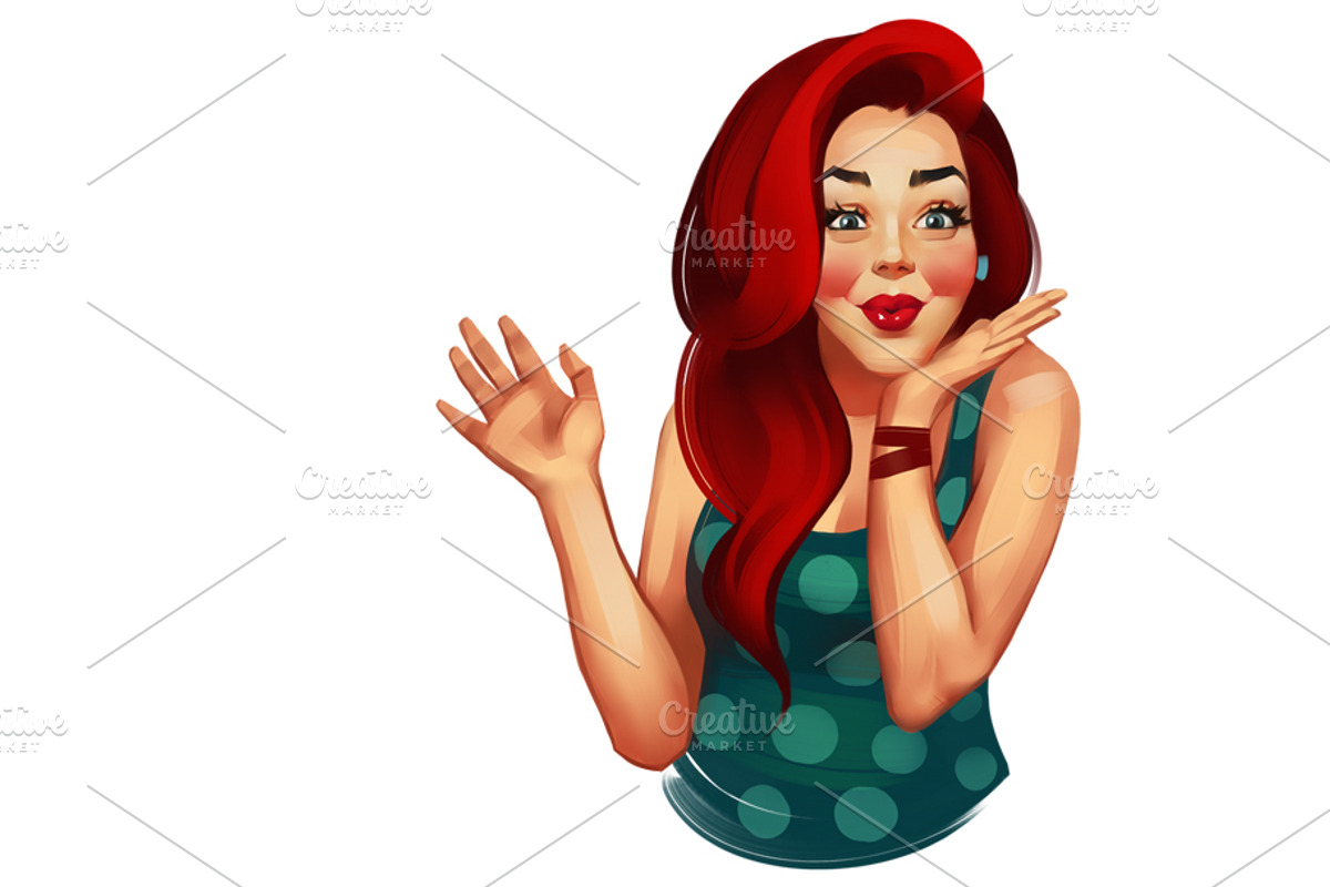 Pin-up woman, an Illustration by Ira Cvetnaya (Photo 2 of 3)