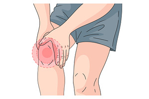 Knee Pain and Inflammation medical, a Healthcare Illustration by AlexArt