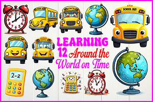 Learning Around the World on Time, an Object Graphic by Designs_River