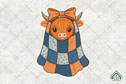 Patchwork Ghost Cow Halloween, an Illustration by Craft Nest (Thumbnail 1 of 6)