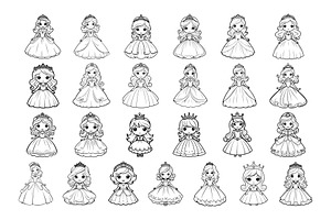 50 Princess Procreate Stamps Brushes