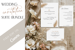 Modern Wedding Invitation Bundle, a Templates & Theme by ChelseaLamontDesign