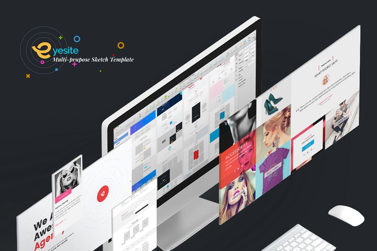 Multi-Prupose Sketch Template UI Kit, an UI Kit Template by App for Mobile & Website (Photo 7 of 21)