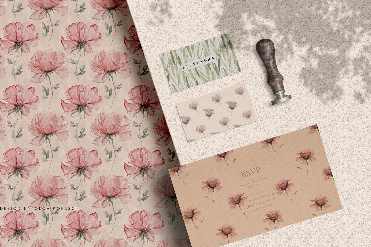 X-Ray Flowers Watercolor, an Object Illustration by Olga Koelsch (Photo 7 of 13)