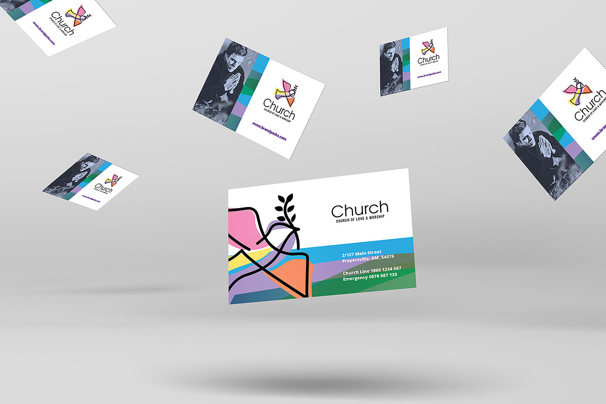 Modern Church Business Card Template, a Business Card Template by ...