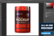 2lb Whey Protein Jar Mockup B2-Pro, a Packaging Mockup by Design Warlord (Thumbnail 2 of 16)