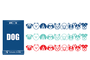Adorable Dog Faces Collection, a Finance Illustration by CarWrap design